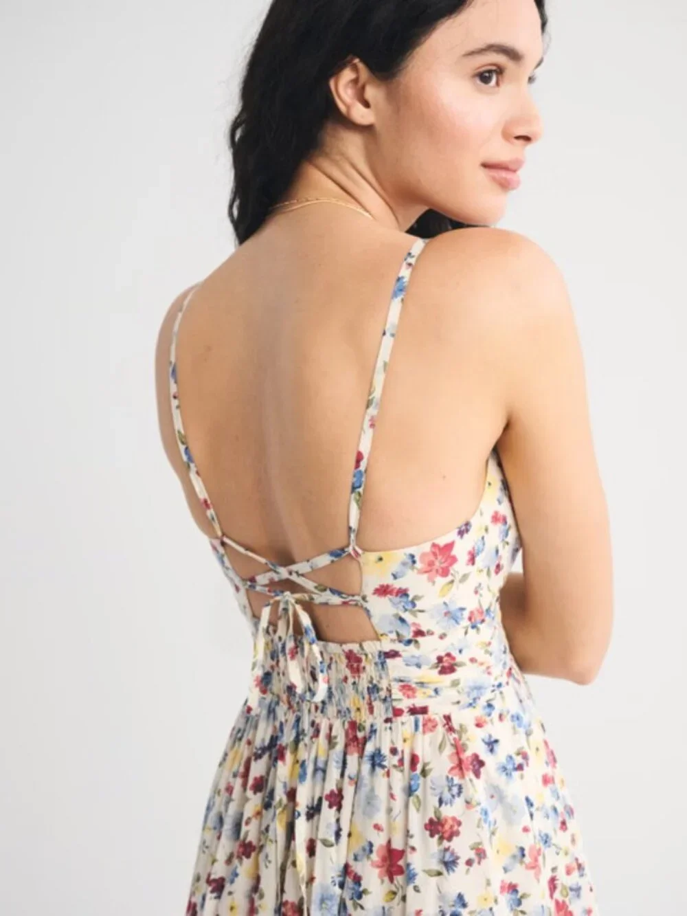 Abercrombie & Fitch Cream Floral Maxi Dress